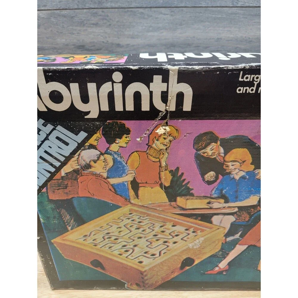 Vintage Original Labyrinth Space Control Game, Wooden, No Ball